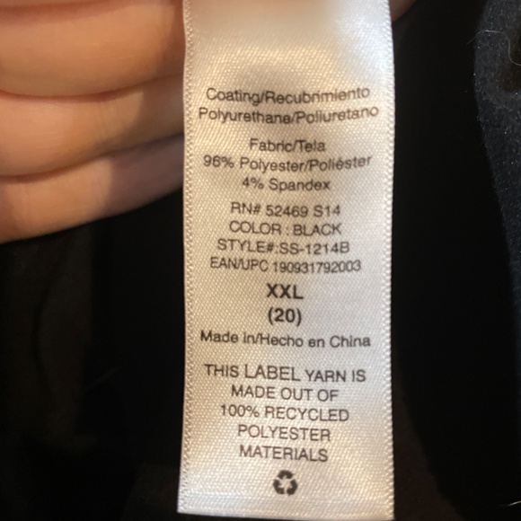 Women XXL 20 Pleather Style blouse Ruched Sleeves Peplum Top Button Front - Picture 7 of 8